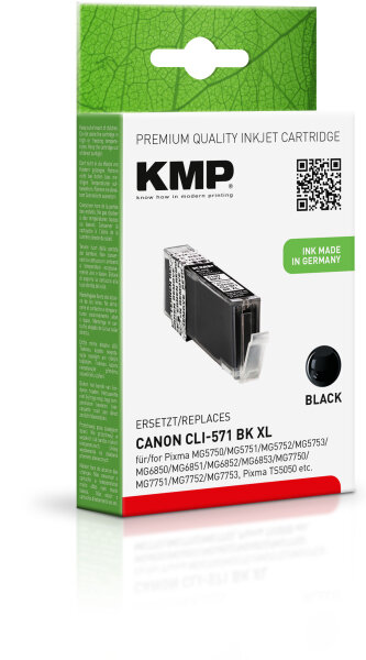 KMP Tinte C107BKX (schwarz) ersetzt Canon CLI-571BK XL