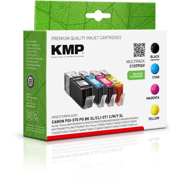 KMP Tinte C107PIXV MULTIPACK ersetzt Canon PGI-570PGBK XL, CLI-571C/M/Y XL