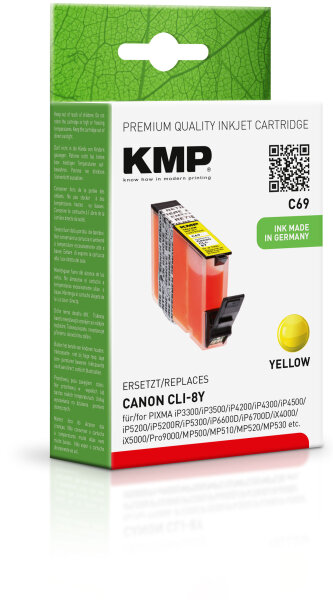KMP Tinte C69 (yellow) ersetzt Canon CLI-8Y