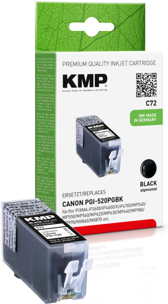 KMP Tinte C72 (schwarz) ersetzt Canon PGI-520BK