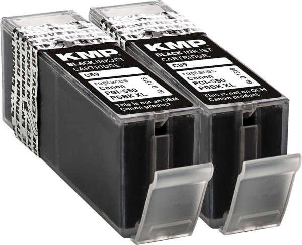 KMP Tinte C89D (schwarz) DOUBLEPACK ersetzt Canon PGI-550PGBK XL