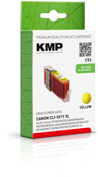 KMP Tinte C93 (yellow) ersetzt Canon CLI-551Y XL