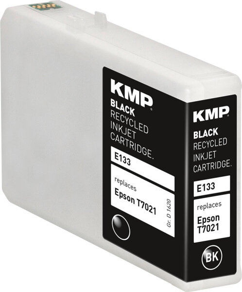 KMP Tinte E133 (schwarz) ersetzt Epson T7021 (Eiffelturm)