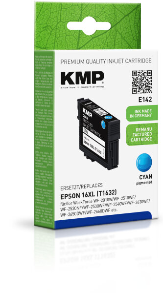 KMP Tinte E142 (cyan) ersetzt Epson 16XL (T1632 - Füller)