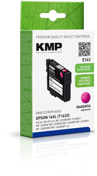 KMP Tinte E143 (magenta) ersetzt Epson 16XL (T1633 - Füller)