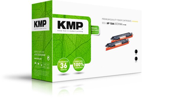 KMP Toner H-T148D (schwarz) DOPPELPACK ersetzt HP 126A (CE310A)
