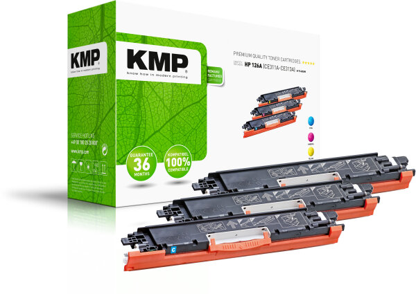 KMP Toner H-T149CMY MULTIPACK ersetzt HP 126A (CE311A, CE313A, CE312A)
