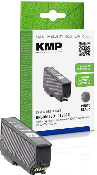 KMP Tinte E216PHX (fotoschwarz) ersetzt Epson 33XL (T3361 - Orange)