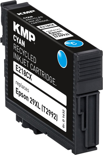KMP Tinte E218CX (cyan) ersetzt Epson 29XL (T2992 - Erdbeere)