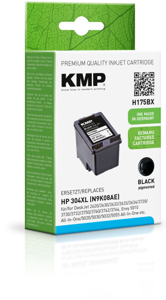 KMP Tinte H175BX (schwarz) ersetzt HP 304XL (N9K08AE)