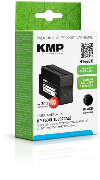 KMP Tinte H166BX (schwarz) ersetzt HP 953XL (L0S70AE)