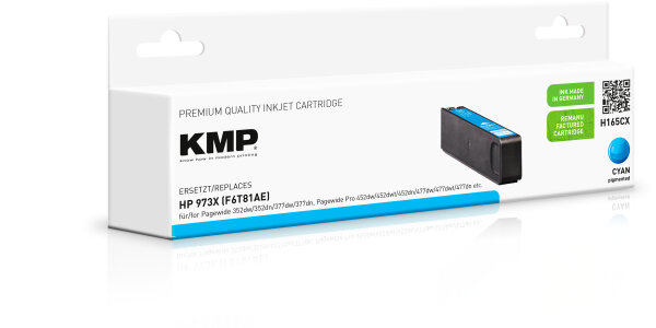 KMP Tinte H165CX (cyan) ersetzt HP 973X (F6T81AE)