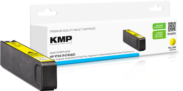 KMP Tinte H165YX (yellow) ersetzt HP 973X (F6T83AE)