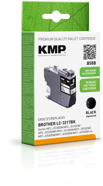 KMP Tinte B58B (schwarz) ersetzt Brother LC-3217BK