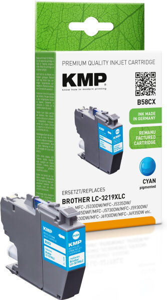 KMP Tinte B58CX (cyan) ersetzt Brother LC-3219XLC