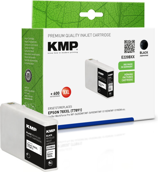 KMP Tinte E220BXX (schwarz) ersetzt Epson 78XXL (T7891)