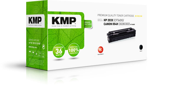 KMP Toner H-T246BX (schwarz) ersetzt HP 203X (CF540X), Canon 054H (3028C002)