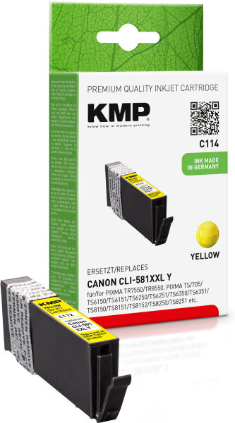 KMP Tinte C114 (yellow) ersetzt Canon CLI-581Y XXL