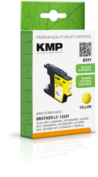 KMP Tinte B59Y (yellow) ersetzt Brother LC1240Y