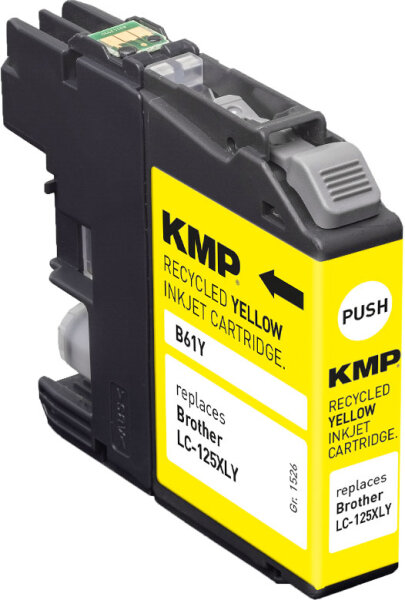 KMP Tinte B61Y (yellow) ersetzt Brother LC-125XLY