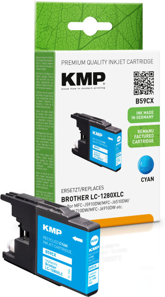 KMP Tinte B59CX (cyan) ersetzt Brother LC1280XLC