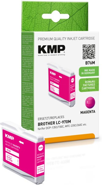 KMP Tinte B76M (magenta) ersetzt Brother LC970M (alternativ zu B15)