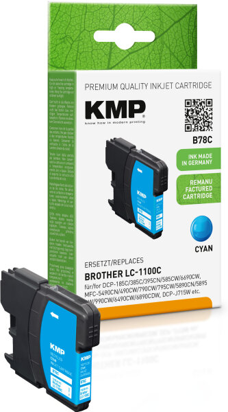 KMP Tinte B78C (cyan) ersetzt Brother LC1100C