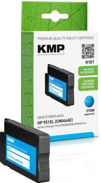 KMP Tintenpatrone H101 (cyan) ersetzt HP 951XL (CN046AE)
