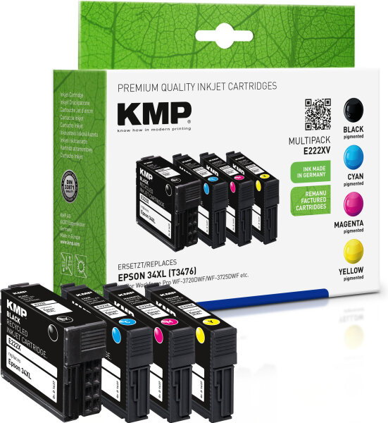 KMP Tinte E222XV MULTIPACK ersetzt Epson 34XL (T3476 - Golfball)