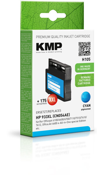 KMP Tinte H105 (cyan) ersetzt HP 933XL (CN054AE)