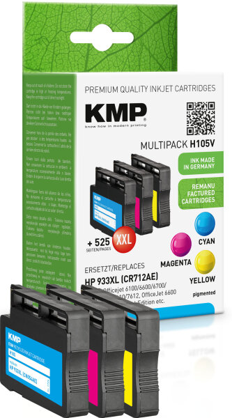 KMP Tintenpatronen H105V MULTIPACK ersetzt HP 933XL (CR711AE)