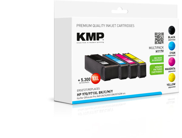 KMP Tinte H117V MULTIPACK ersetzt HP 970XL/971XL