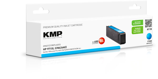 KMP Tinte H118 (cyan) ersetzt HP 971XL (CN626AE)