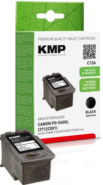 KMP Tinte C136 (schwarz) ersetzt Canon PG-560XL