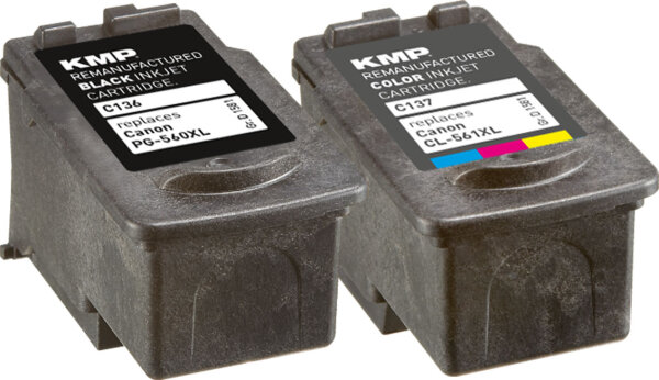 KMP Tinte C136V MULTIPACK (schwarz+color) ersetzt Canon PG-560XL, CL-561XL