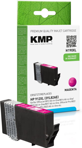 KMP Tinte H190X (magenta) ersetzt HP 912XL (3YL82AE)