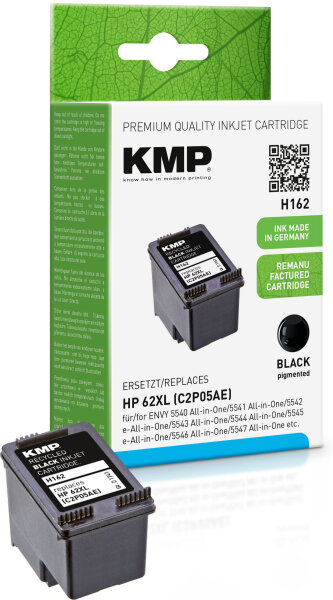 KMP Tinte H162 (schwarz) ersetzt HP 62XL (C2P05AE)