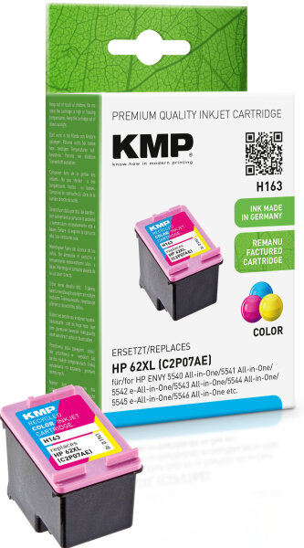 KMP Tinte H163 (color) ersetzt HP 62XL (C2P07AE)