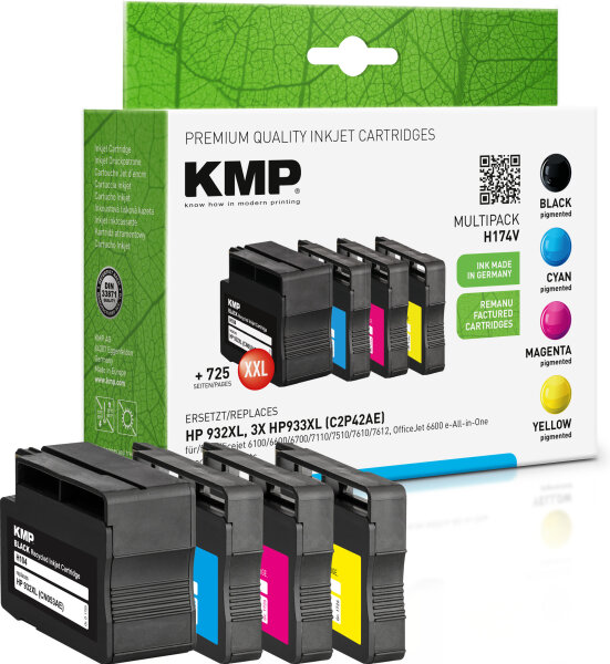 KMP Tinte H174V MULTIPACK ersetzt HP 932XL/933XL