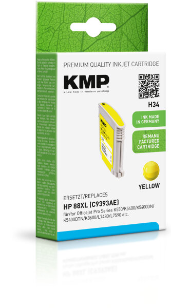 KMP Tinte H34 (yellow) ersetzt HP 88XL (C9393AE)