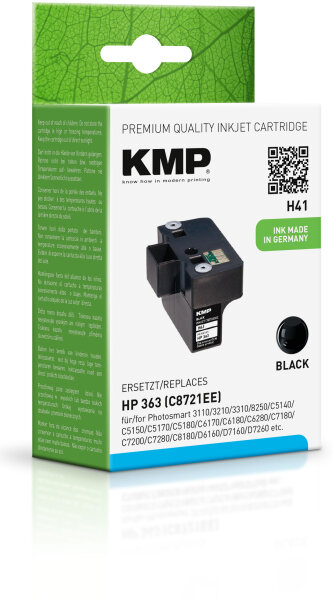KMP Tinte H41 (schwarz) ersetzt HP 363 (C8721EE)