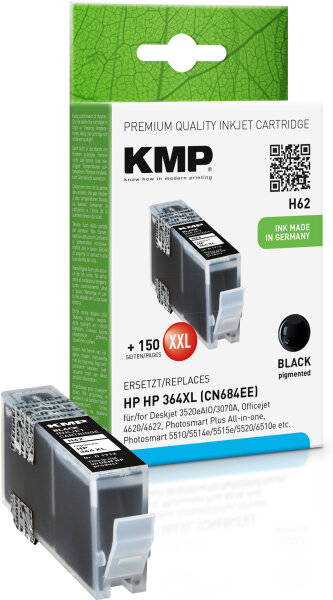 KMP Tinte H62 (schwarz) ersetzt HP 364XL (CN684EE)